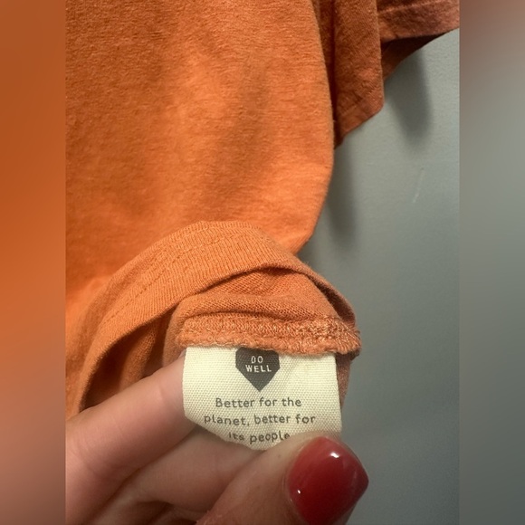 MADEWELL Women's Orange (Re)sourced BioFibre™ Seamed Tee XS. #NB525 $42 - Picture 5 of 5